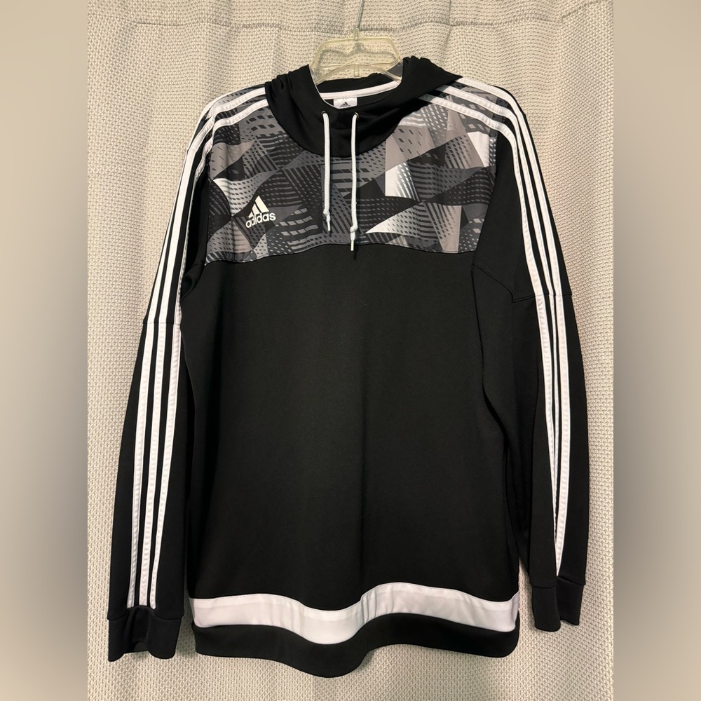 Men’s black and white Adidas hoodie